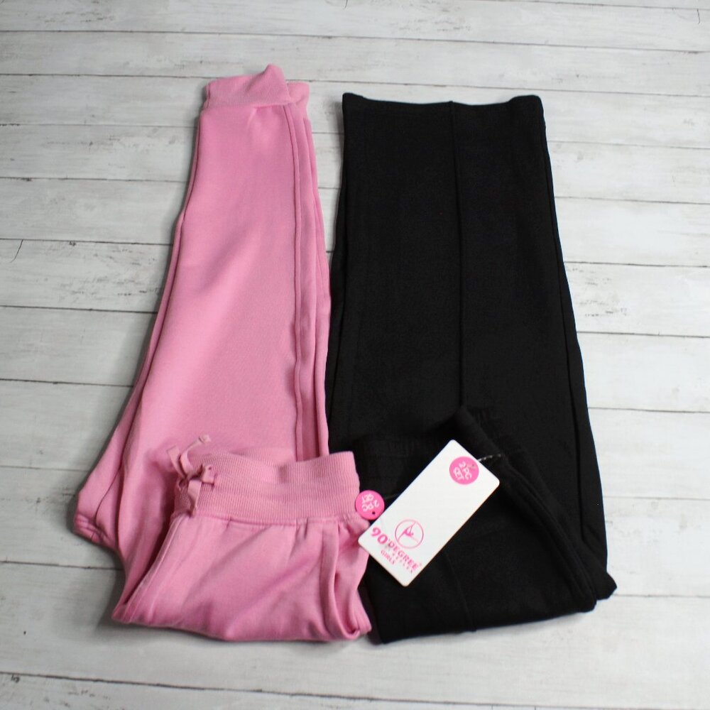 Reflex Girl's Athletic Pants Black Pink Size S 7-8